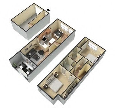 The Douglas Apartments Jefferson 1 Car Garage Floor Plan